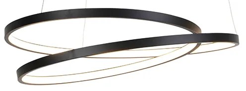 Lampă pendant de design neagră 55cm cu LED reglabil - Rowan