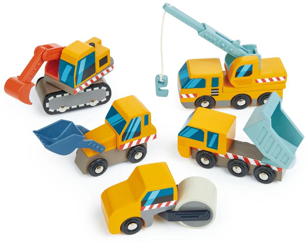 Tender Leaf Toys - Set utilaje de construit din lemn - Construction Site