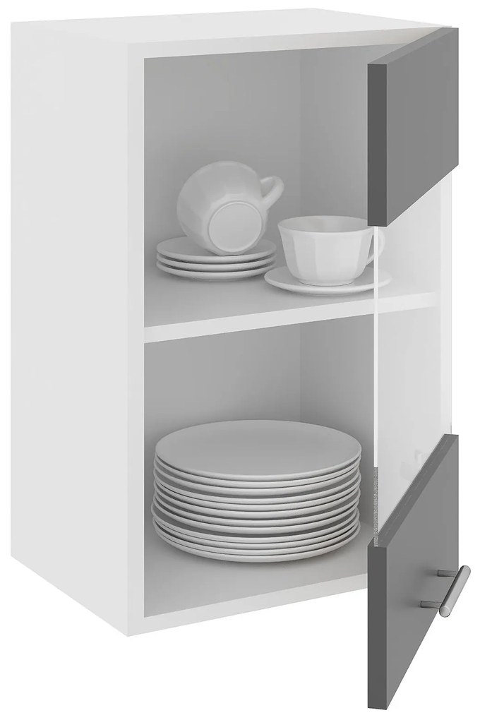 Corp Superior Karo, O Usa, cu sticla, Antracit/Alb, 40 x 30 x 60 cm
