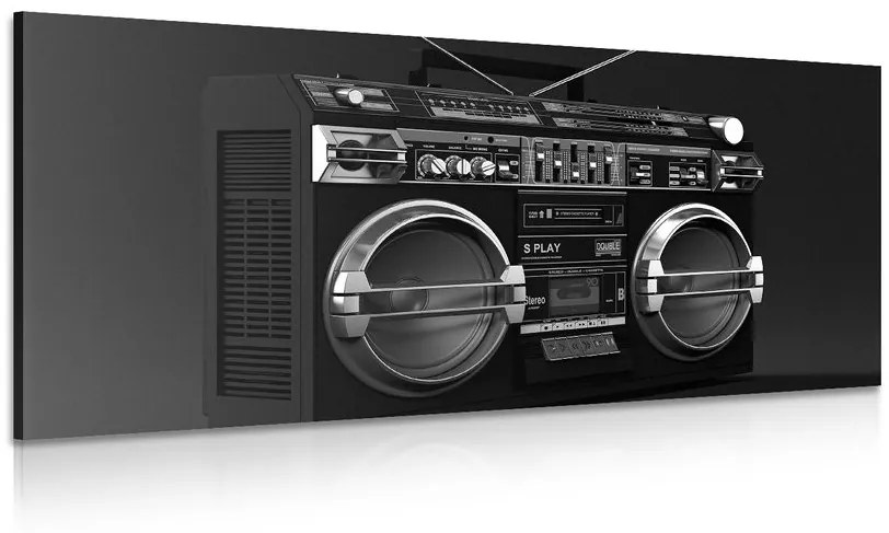 Tablou disco radio din anii 90 în design alb-negru
