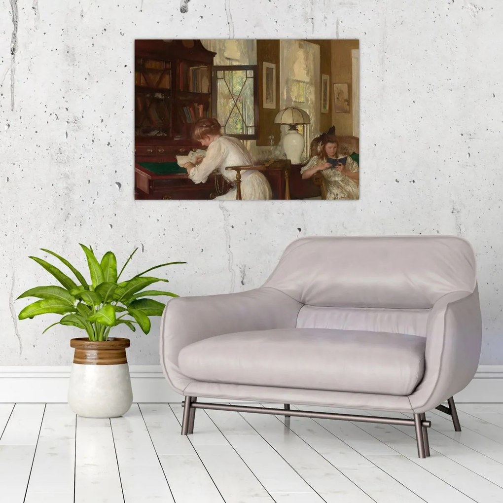 Tablou - Edmund Tarbell, Josephine and Mercie, reproducere (70x50 cm)