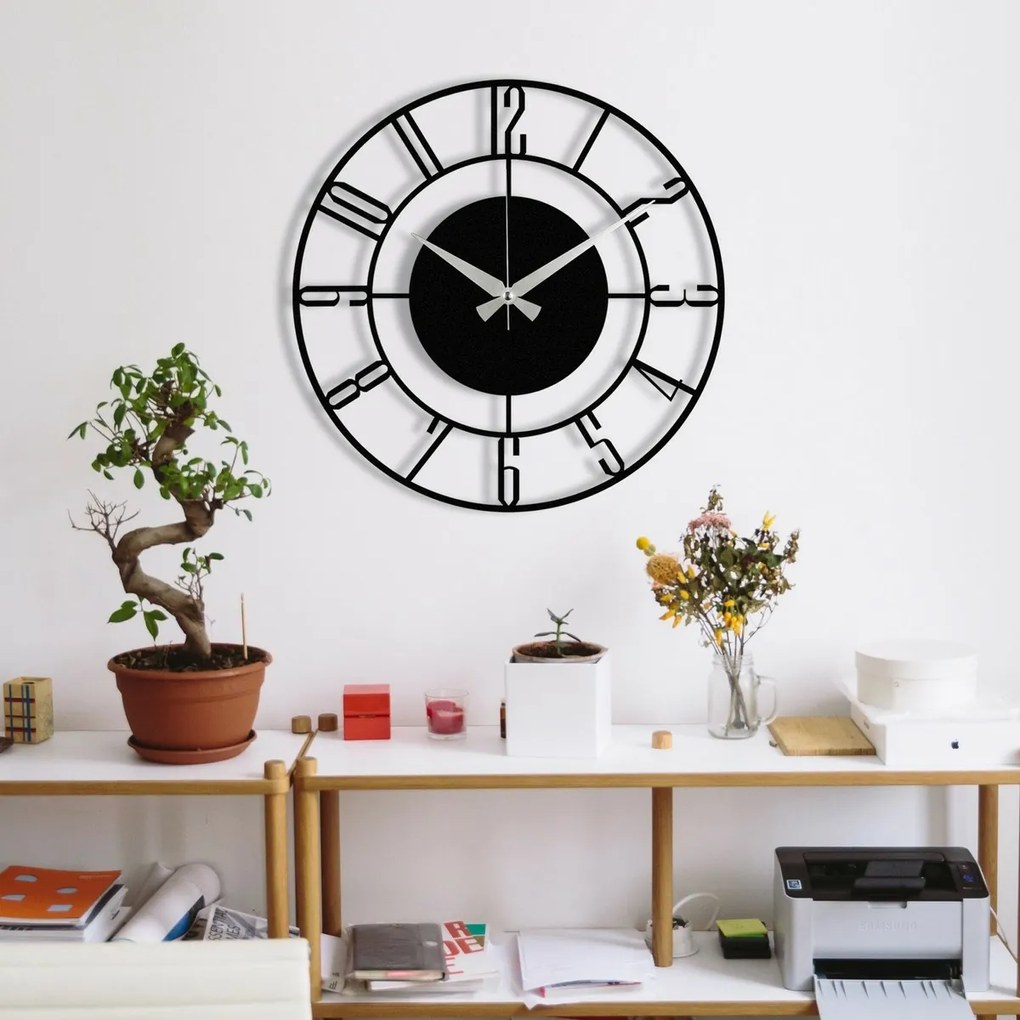 Ceas de perete Roma S011 Black , 48 x 48 cm