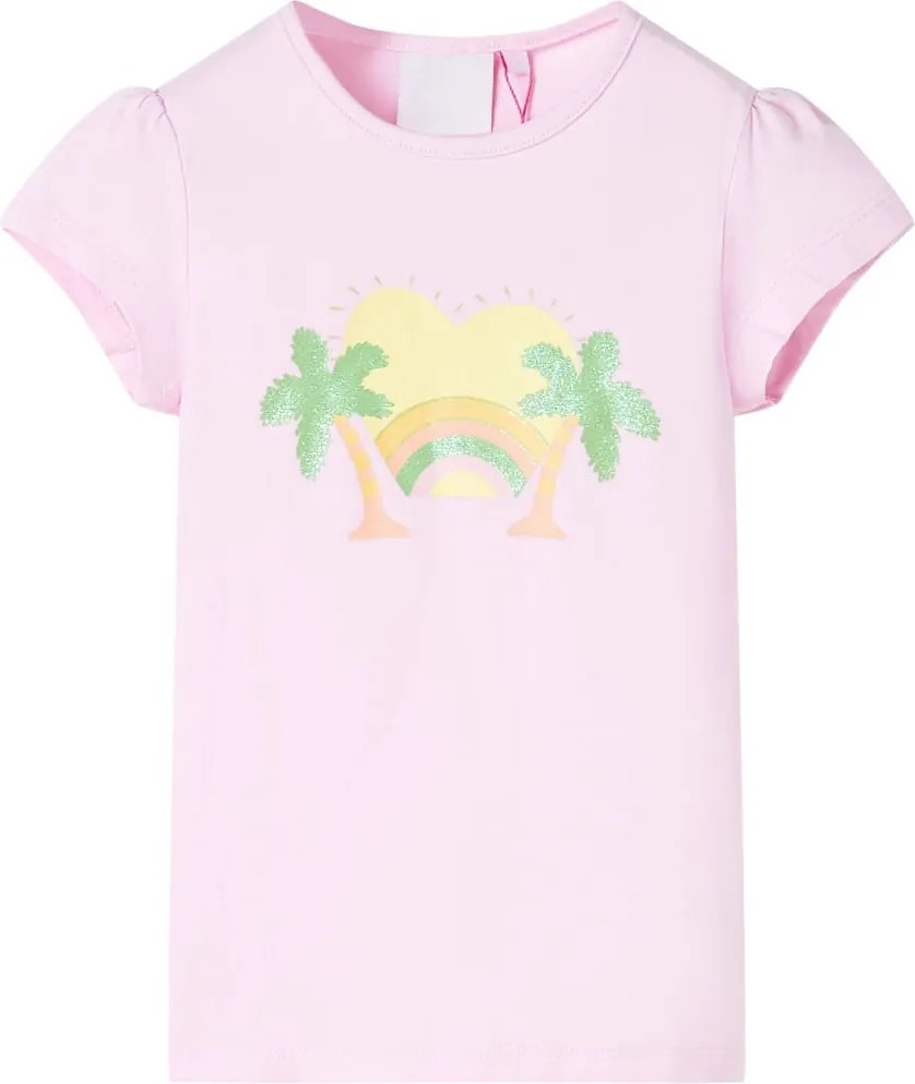 vidaXL Tricou pentru copii, roz deschis, 128