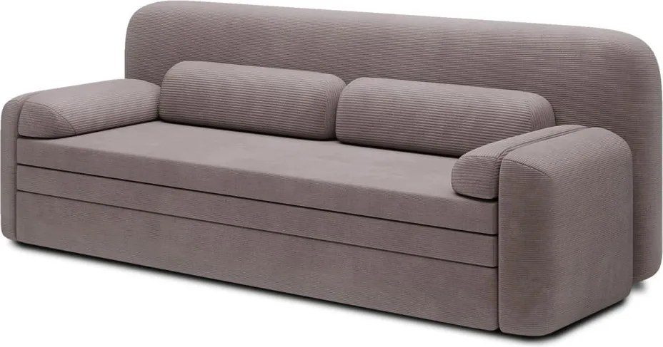 Canapea maro extensibilă/cu spațiu de depozitare cu tapițerie din catifea reiată 236 cm Elioss – ELTAP