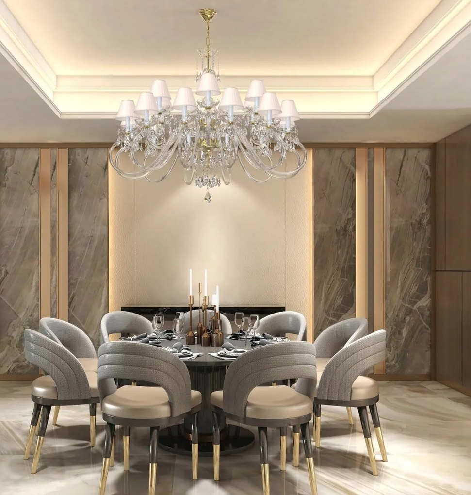 Candelabru cu 6 brate LUX design modern, Cristal Bohemia Exclusive Miracle