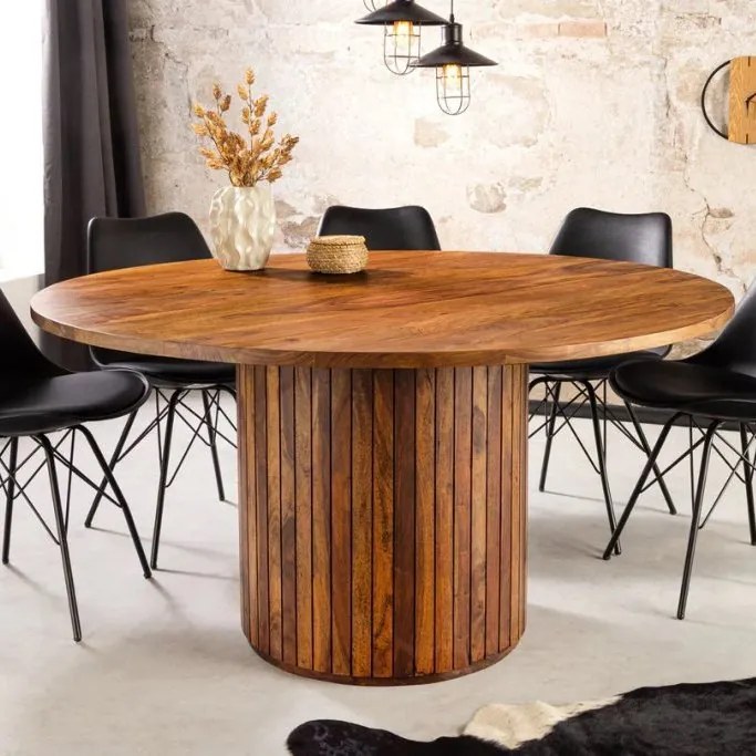 Masa rotunda TRES CHIC 120cm lemn masiv sheesham