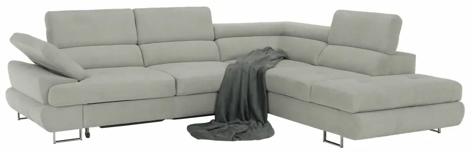 Set canapea cu spaţiu de depozitare, gri deschis, material textil, dreapta, BUTON R