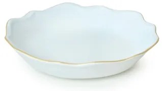 Set de masă 24 piese alb/auriu/ceramică vitrificată