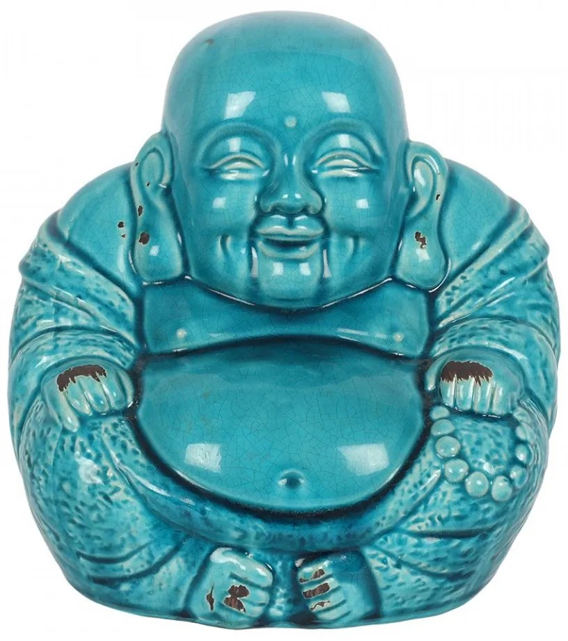 Statueta din ceramica Buddha - albastru 28 cm