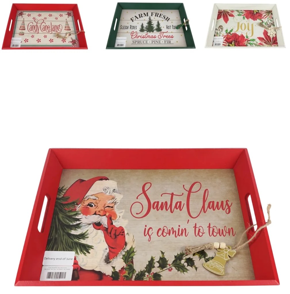 Tava de lemn de Craciun CHRISTMAS - mai multe variante Varianta: Candy canelane