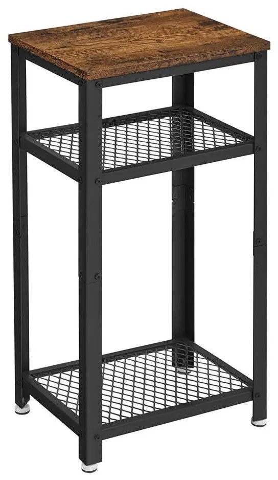 Masă laterală ELDUR, maro/negru