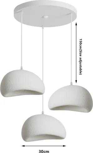BRILAGI - Lampă suspendată pe cablu WABI SABI 3xE27/60W/230V albă