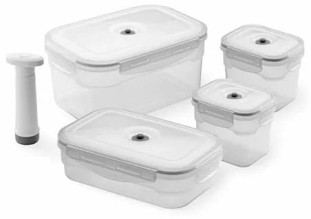 Compactor Set 4 caserole de plastic pentru păstrarea în vid a alimentelor Aspi Fresh