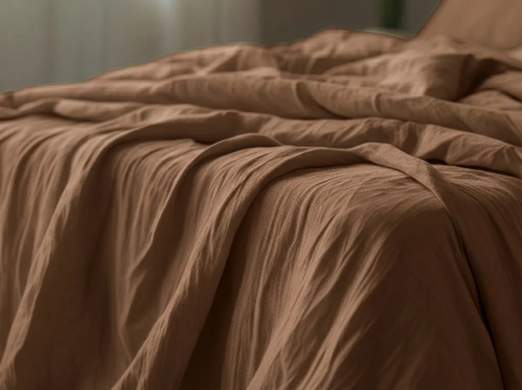 Lenjerie de pat din muselin Mussari maro deschis Dimensiunile lenjeriei: 70 x 90 cm | 140 x 220 cm