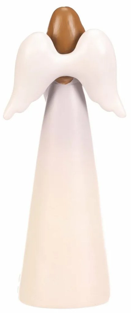 Decorațiune figurină înger cu flori, violet, 9 x 6x 21 cm, poliresină