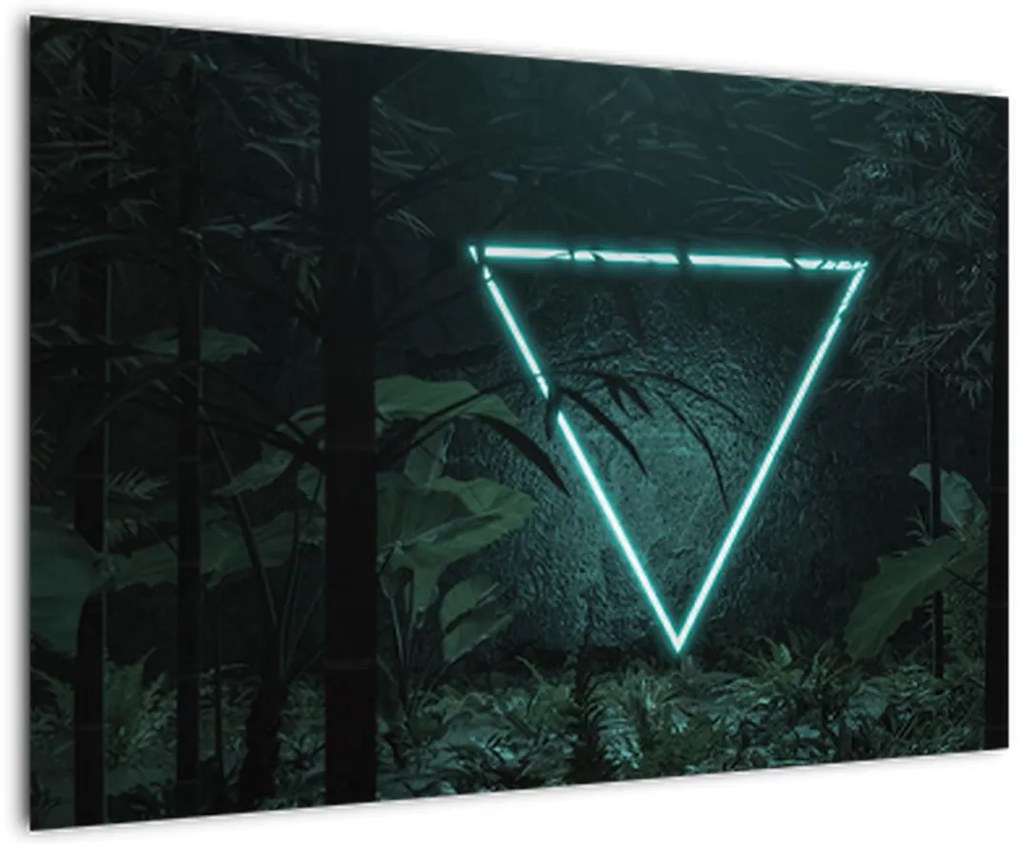 Tablou - Triunghi de neon în junglă (90x60 cm)