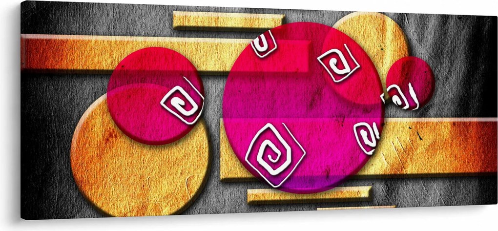 Tablou abstract cu simboluri istorice (120x50 cm)
