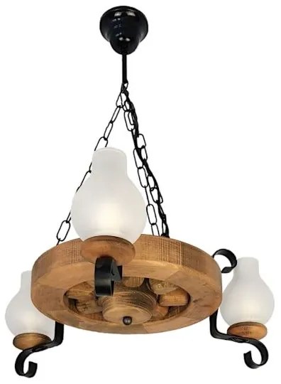 Lustră pe lanț Brilagi ROATA 3xE14/40W/230V fag