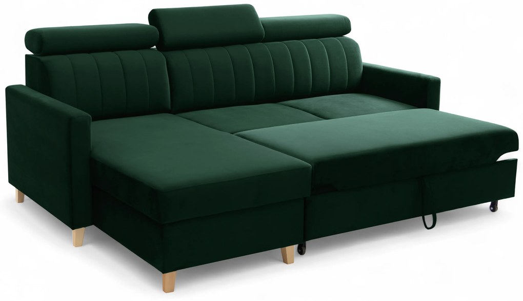 Colțar extensibil Vario universal dreapta/stânga - catifea verde Bluvel 78