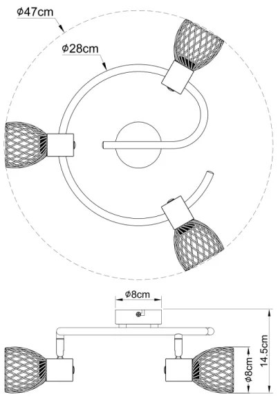 Globo 54817-3 - Lampă spot ISABELLE 3xE14/40W/230V