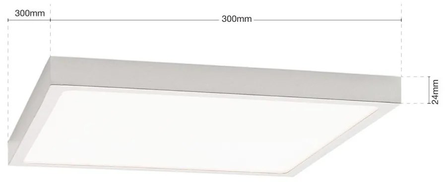 Plafoniera LED design slim LERO square 30cm 4000K argintie