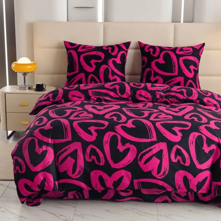 Lenjerie de pat din microfibra AMORYS roz Dimensiune lenjerie de pat: 2 buc 70 x 80 cm | 160 x 200 cm