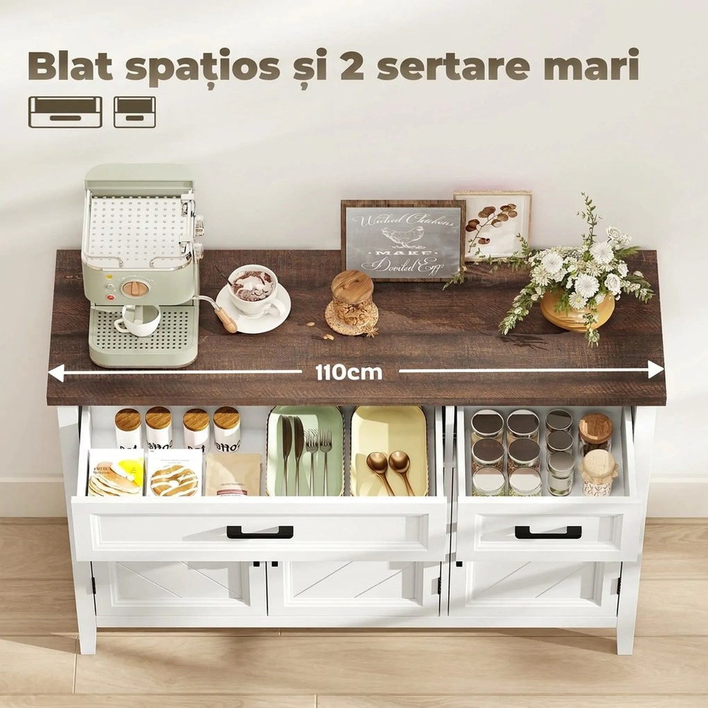 HOMCOM bufet dulap jos pentru depozitare | Aosom Romania