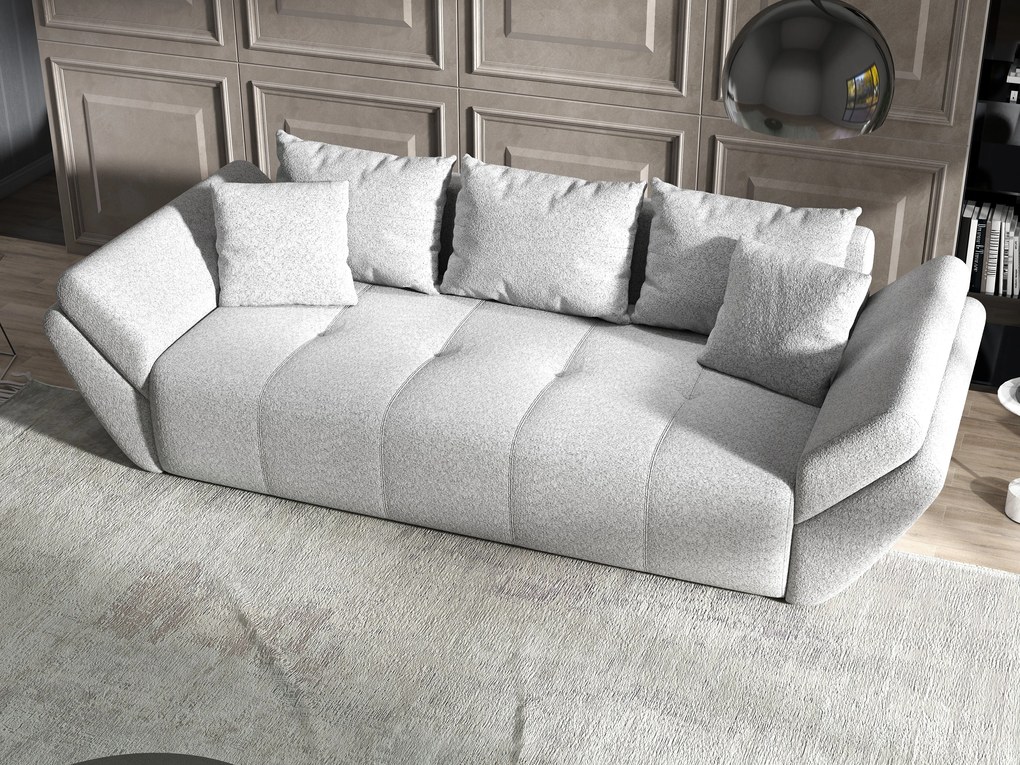 Canapea extensibilă dumonde cu ladă de depozitare si sezut confortabil din spuma high-density, Berlin Euphoria Dove 250x100 cm