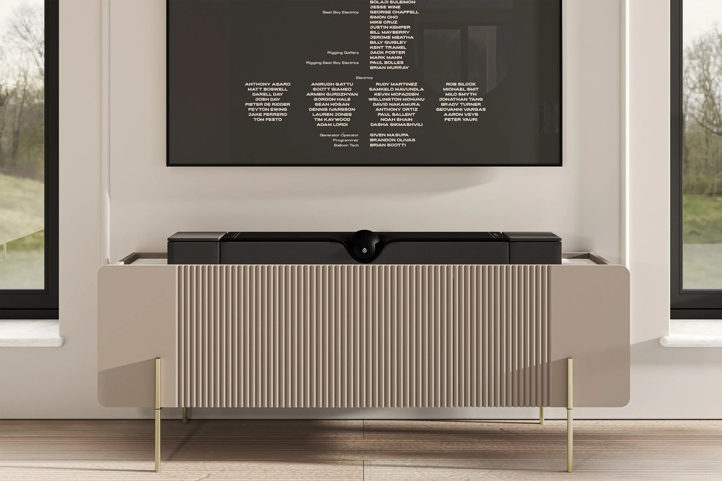 Dulap TV MALMI 150 2U1S - cașmir / alb crem