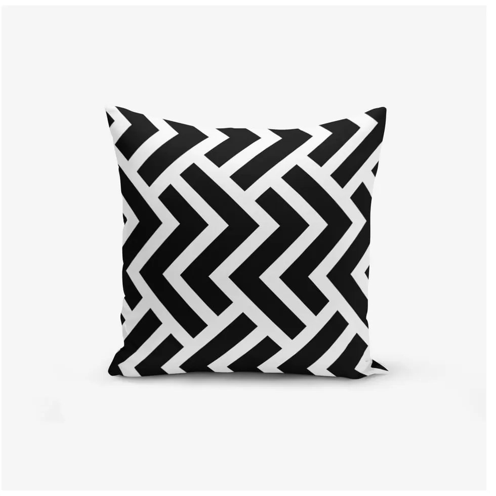 Set 4 fețe de pernă Minimalist Cushion Covers BW Graphic Patterns, 45 x 45 cm