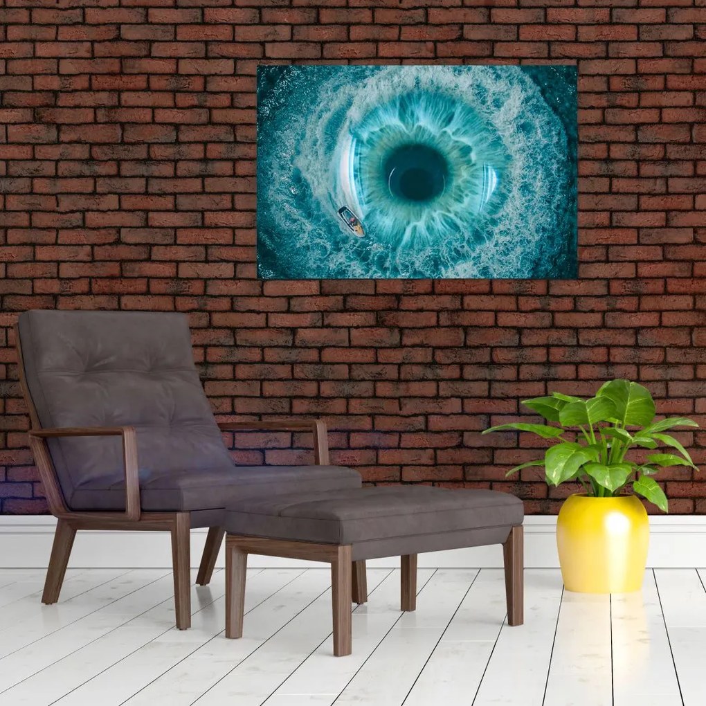 Tablou marea cu barca (90x60 cm)