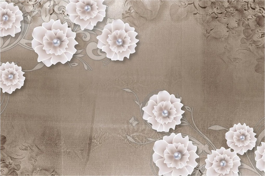 Tablou - Draperie cu flori (90x60 cm)