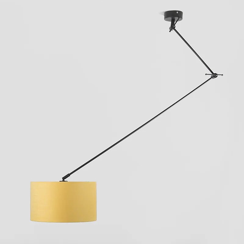 Lampă suspendată neagră cu abajur 35 cm galben reglabil - Blitz I