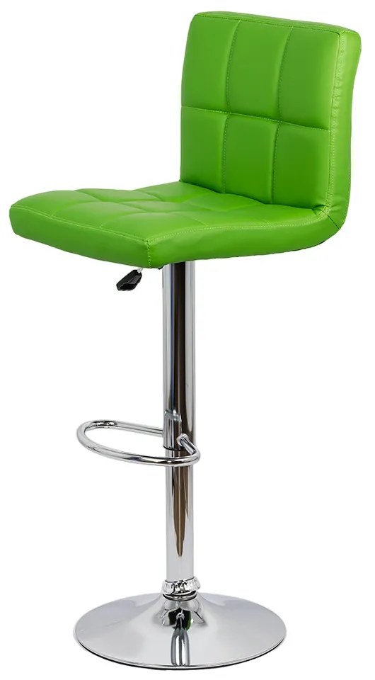 Scaun bar verde rotativ, reglabil pe inaltime, din piele sintetică ABS 191