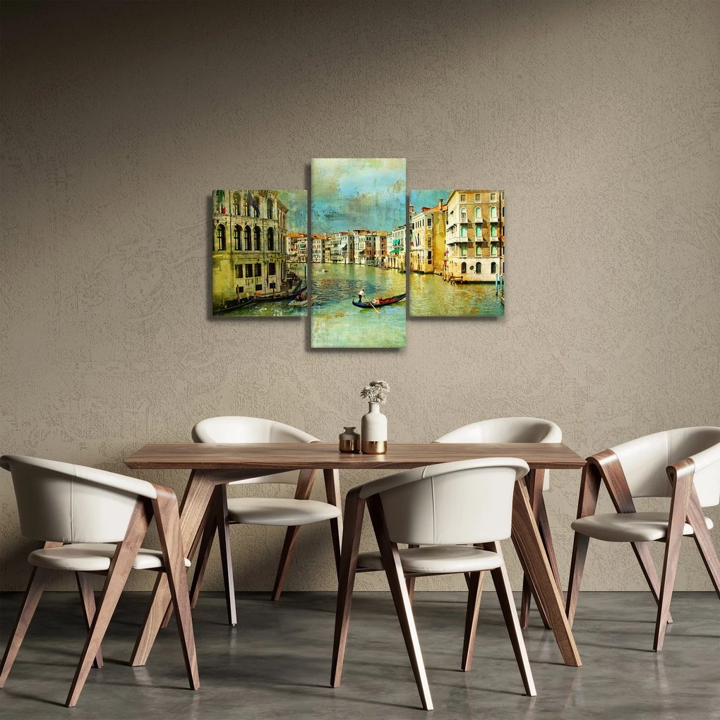 Tablou - Canalul de la Veneția și gondole (90x60 cm)