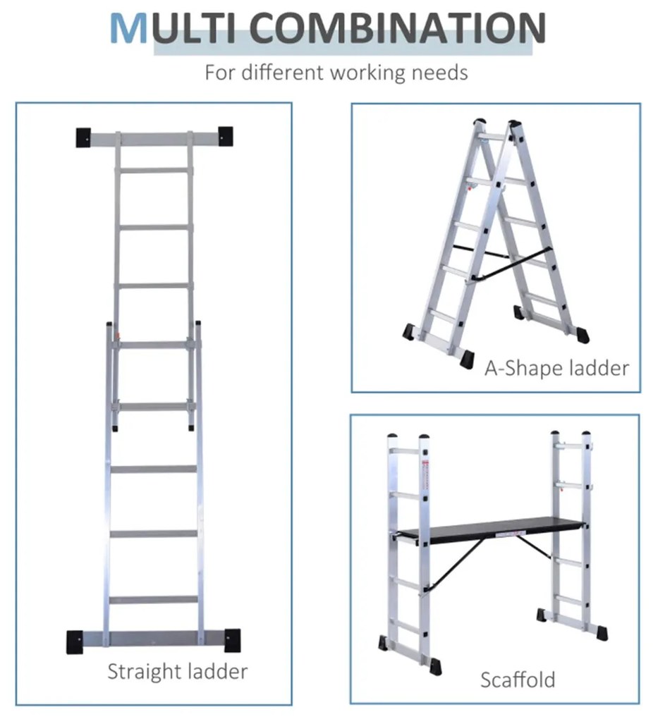 Schela cu scara dubla aluminiu  5 trepte 3 moduri utilizare 140 cm