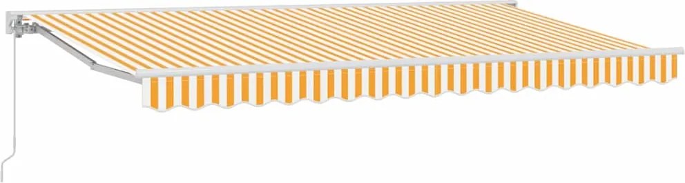 vidaXL Cadru de copertină Manual Galben și alb 350 x 200 cm