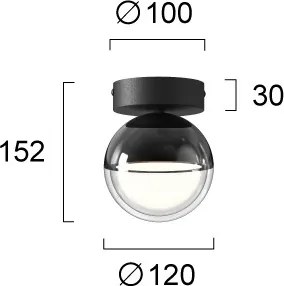Plafonieră LED ZIREA LED/7W/230V Ø 12 cm neagră
