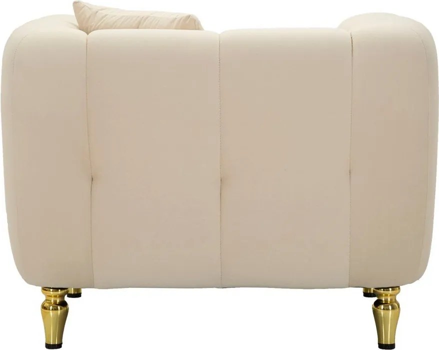 Fotoliu crem cu tapițerie din catifea Alma – Mauro Ferretti