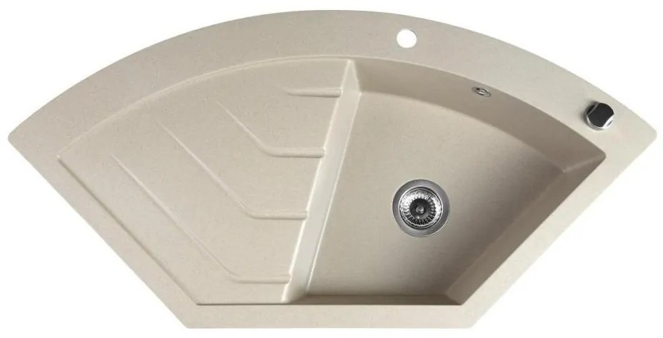 Sapho - Chiuvetă de colț pentru bucătărie 114x57,5 cm granit/bej