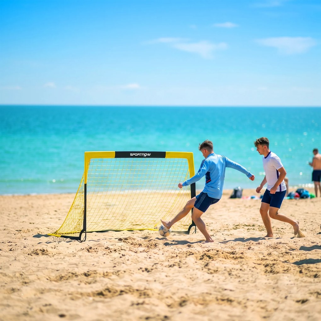 SPORTNOW Poartă de Fotbal Pop-Up și Pliabilă, Galben | Aosom Romania