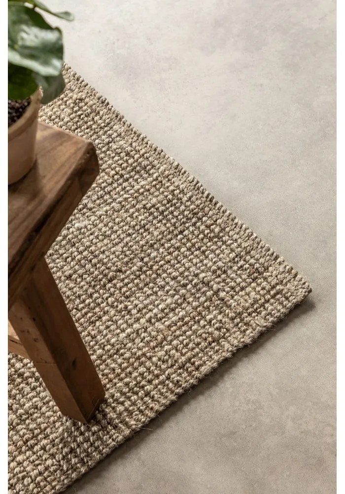 Covor tip traversă taupe din iută 80x200 cm Bouclé – Hanse Home