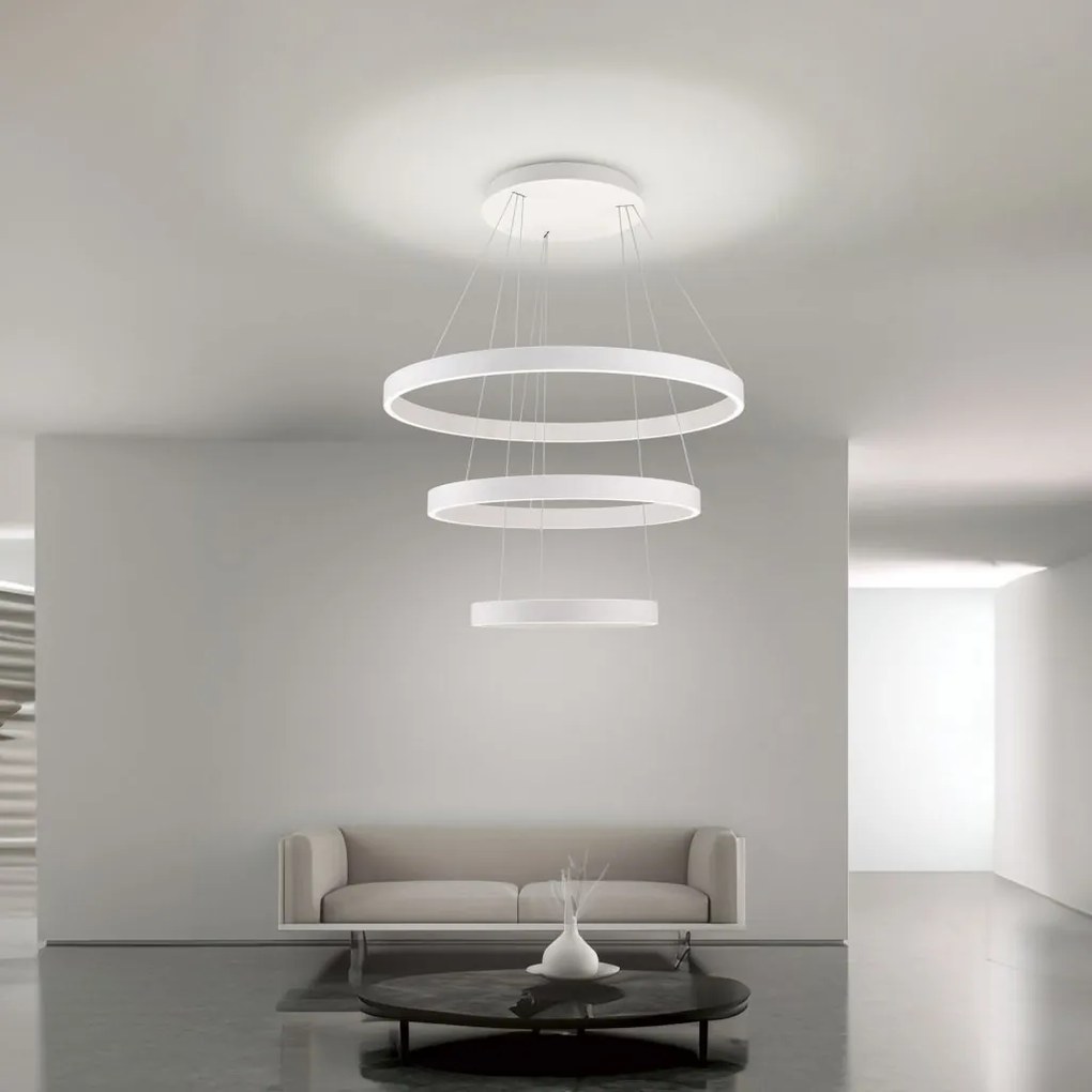 Lustra LED circulara cu 3 inele KOLK personalizabil alb, auriu sau negru