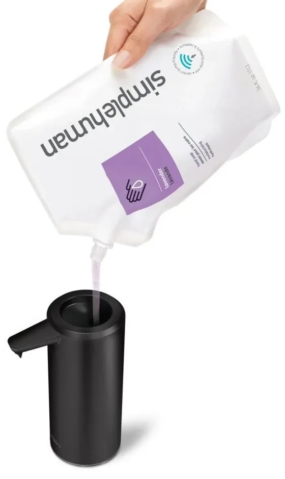 Simplehuman Dozator de săpun fără atingere 266 ml,reîncărcabil, oțel negru mat