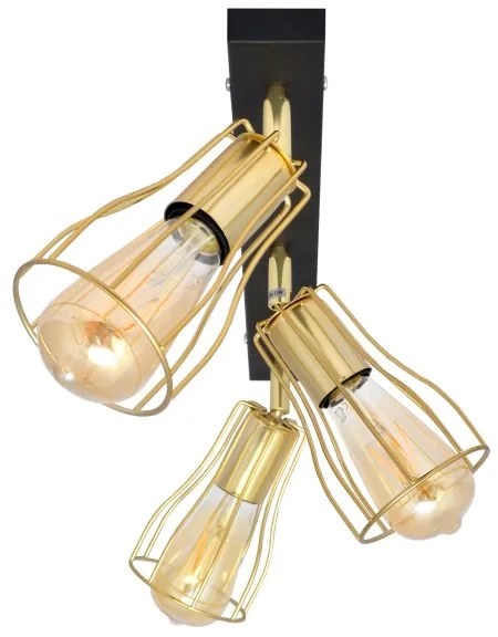 Spot TUBE 3xE27/15W/230V auriu/negru