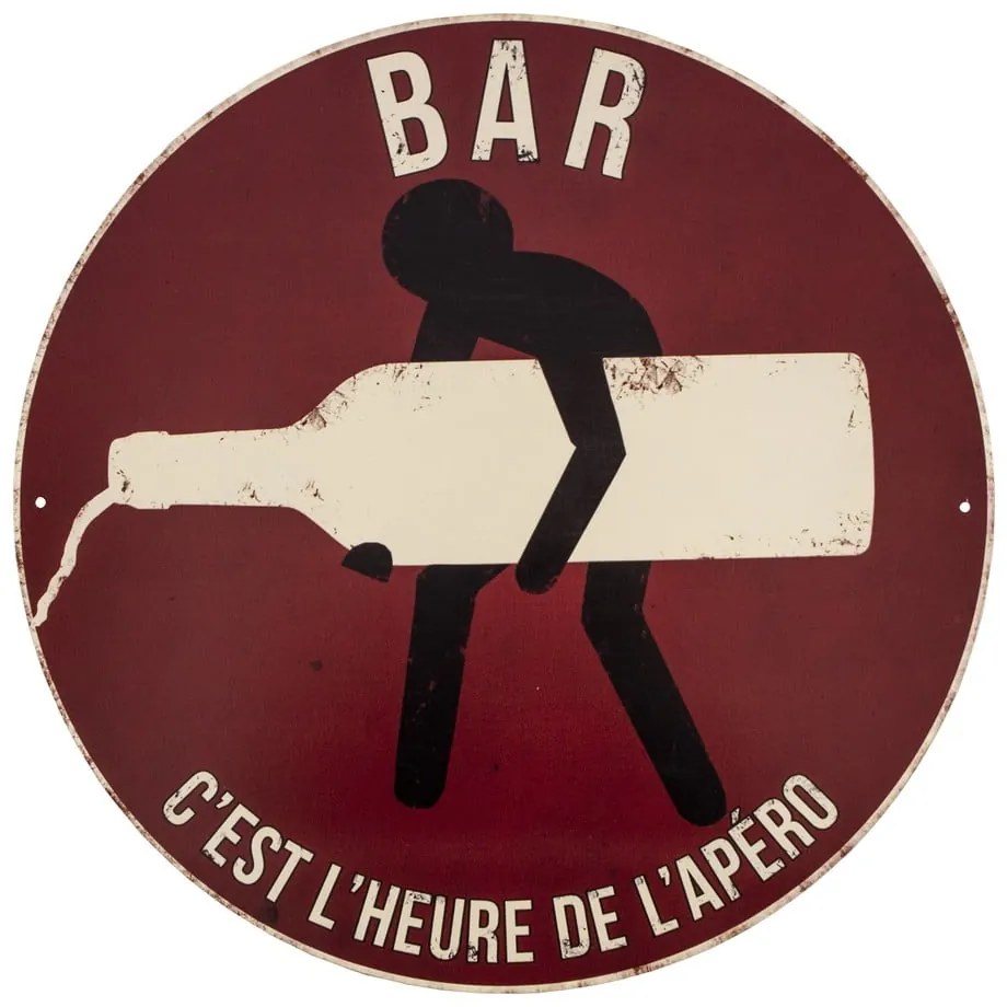 Tăbliță decorativă Antic Line "C'est l'heure de l'apéro", ø 40 cm