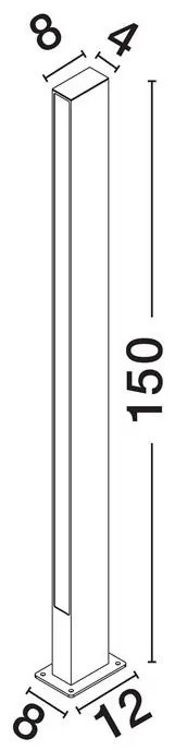Stalp negru de exterior LED IP65 Stor H-150cm