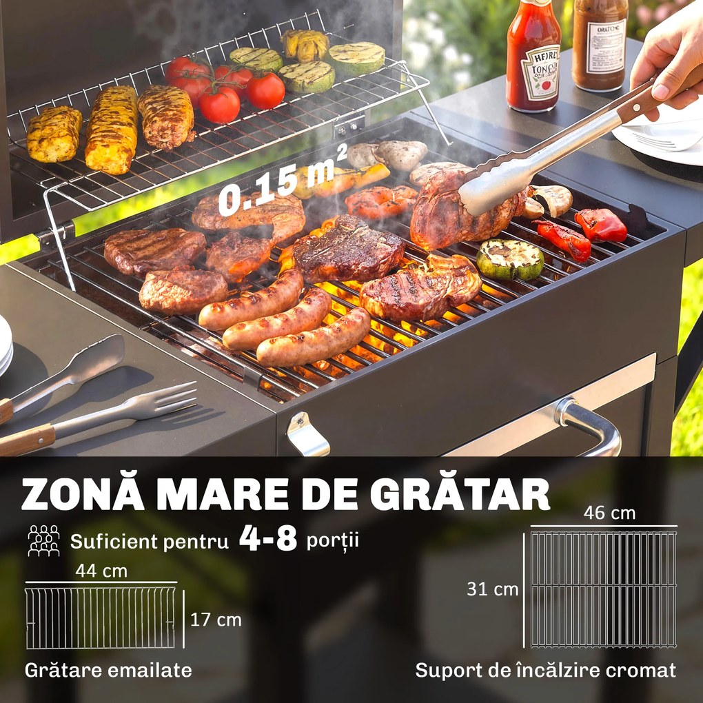 Outsunny Afumătoare pe cărbune pentru exterior | Aosom Romania