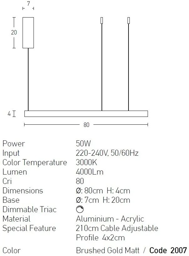 Lustra LED design modern circular ROTUNDA 80cm