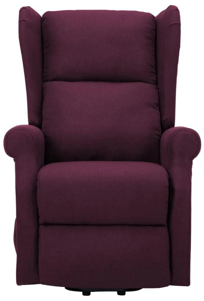 Fotoliu de masaj cu ridicare pe verticala, violet, textil 1, Violet